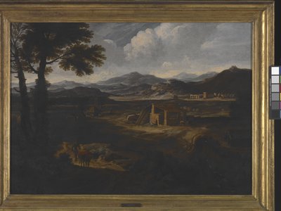 Uma paisagem do sul da Itália (óleo sobre tela) 作： Crescenzio Onofri
