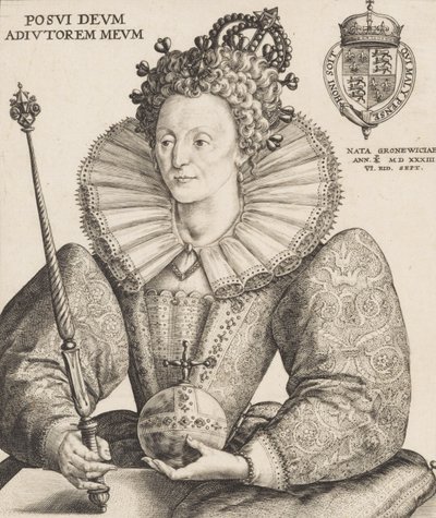 エリザベス女王、1592 年。 作： Crispijn de Passe I