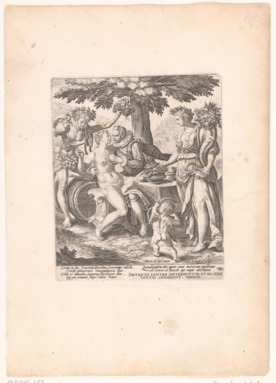 男 in gezelschap van Venus, Ceres en Bacchus ケレスとバッカスがいなければ金星は寒い 作： Crispijn van de Passe (I)