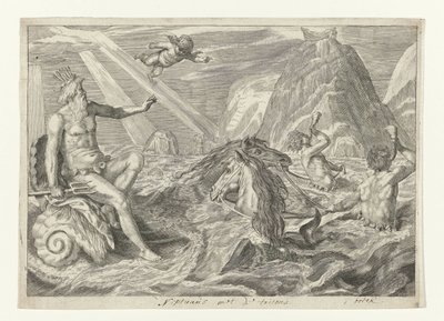 海王星とトリトンの出会い Metamorphosen van Ovidius (シリーズタイトル) 作： Crispijn van de Passe (II) (attributed to)