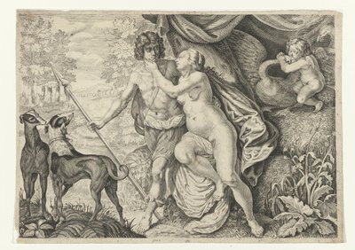 アドニスのヴィーナス Metamorphosen van Ovidius (シリーズタイトル) 作： Crispijn van de Passe (II) (attributed to)