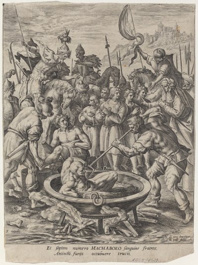 アンティオコスに殺されたマカベアの七兄弟 作： Crispijn van de Passe I after Maarten de Vos