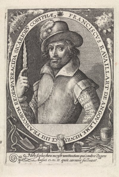 フランソワ・ラヴァイヤック 1578-1610、フランス王アンリ 4 世の殺害者、1610-1615 年頃。 作： Crispijn van de Passe the Elder