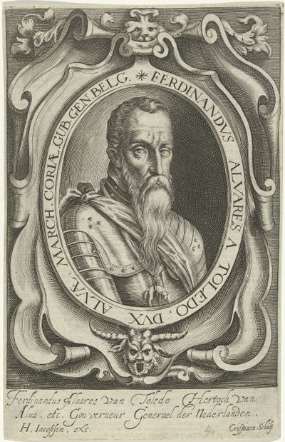 Portret van Ferdinand Alvarez de Toledo, hertog van Alva 作： Crispijn van den Queborn