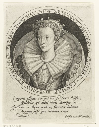イギリスのエリザベス1世の肖像 作： Crispin I de Passe