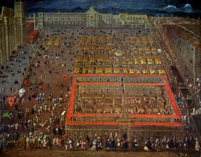 メキシコシティの中央広場、1695 作： Cristobal de Villalpando