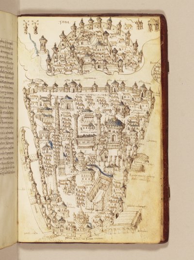 「島の群島の書」からのコンスタンチノープルの地図 作： クリストフォロ・ブオンデルモンティ