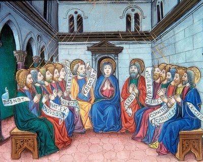 注ぐ聖霊（c.141v）。 1476年 作： Cristoforo De Predis
