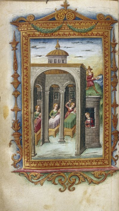 夫を殺害したダナウスの娘たち。刑務所のHypermnestra、HeroidesによるOvid、1485-1499 作： Cristoforo Majorana