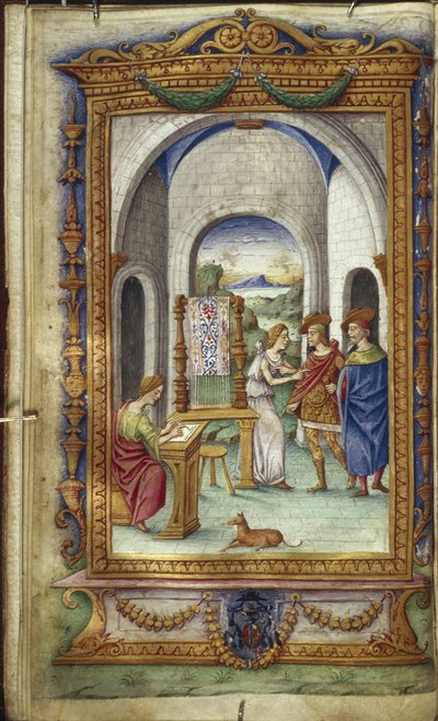 ペネロペの執筆、Teromachus and Laertes Illustration for The Heroides by Ovid、1485-1499 作： Cristoforo Majorana