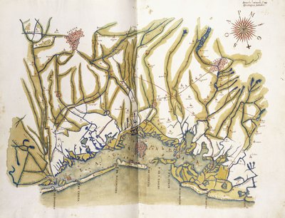 ヴェネツィアとその地域のカラーマップ、c.1610 作： Cristoforo Sabbadino
