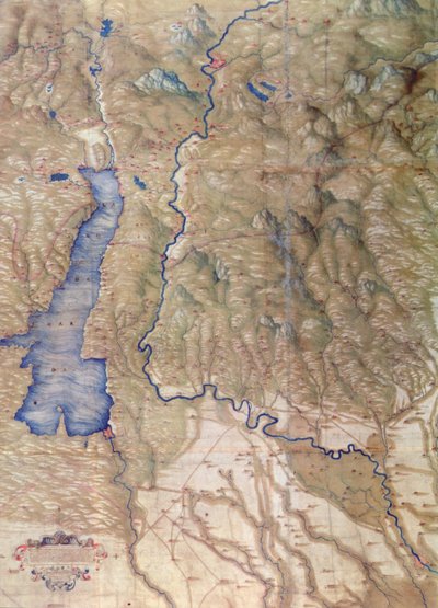 ガルダ湖とその周辺の地図 作： Cristoforo Sorte