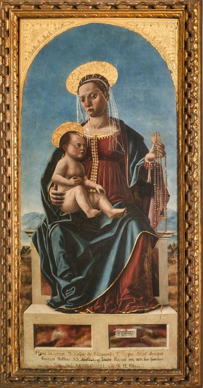 マドンナ・ウィズ・チャイルド（パネルに油彩） 作： Cristoforo da Lendinara Canozzi or Canozi