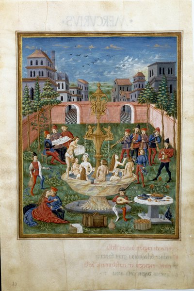 ヴィーナスの影響：愛の庭と青春の泉（細密画、1470年頃 作： Cristoforo De Predis