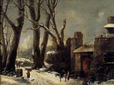 Cesar Van Loo（1743-1821）によるピエモンテの絵画の初雪 作： César van Loo