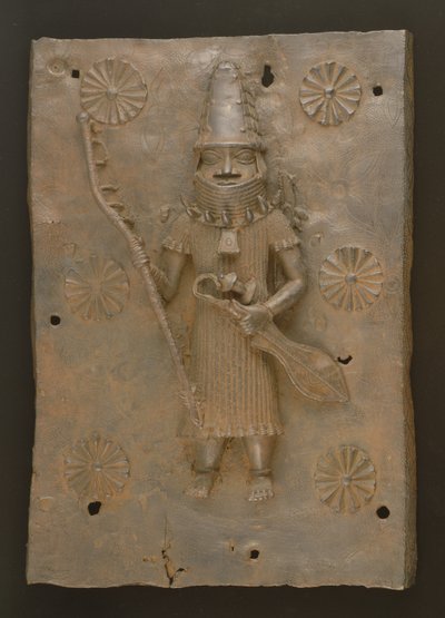 Muistolaatta, joka kuvaa soturia, Benin, Nigeria (pronssi) 作： Culture Edo