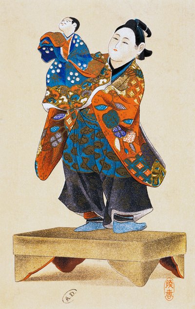 人形遣い 人形劇 浮世絵 木版画複製 日本文明 江戸時代 作： Culture Edo