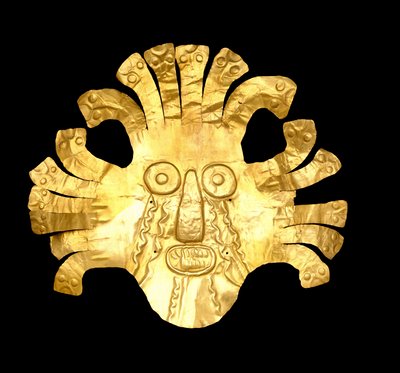 頭飾り飾り、紀元前400年-西暦600年（金） 作： Culture Nazca