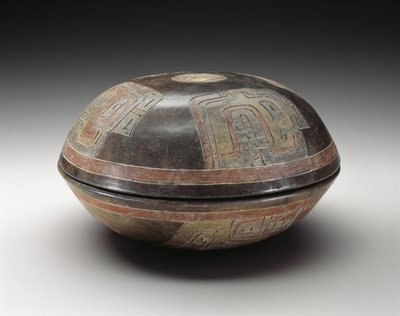 抽象模様のダブルボウル、紀元前900〜200年（多色樹脂塗料を使用した陶器） 作： Culture Paracas