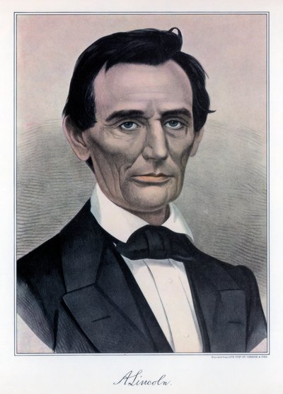 アブラハムリンカーン、19世紀アメリカ合衆国大統領、 作： Currier and Ives