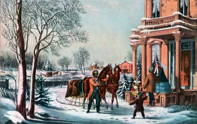 アメリカのカントリーライフ、1855年。 作： Currier and Ives