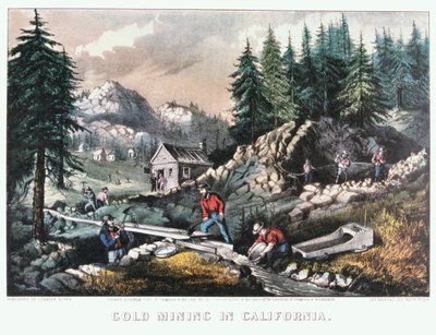 「カリフォルニアの金採掘」、1849～1871年 作： Currier and Ives