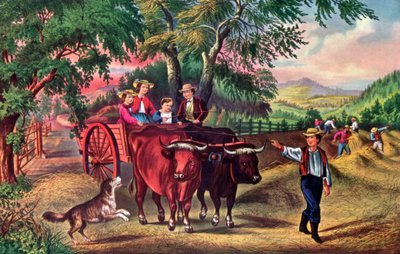 Haying Time、最初のロード、1868。 作： Currier and Ives