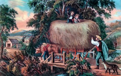 Haying Time、The Last Load、1868。 作： Currier and Ives