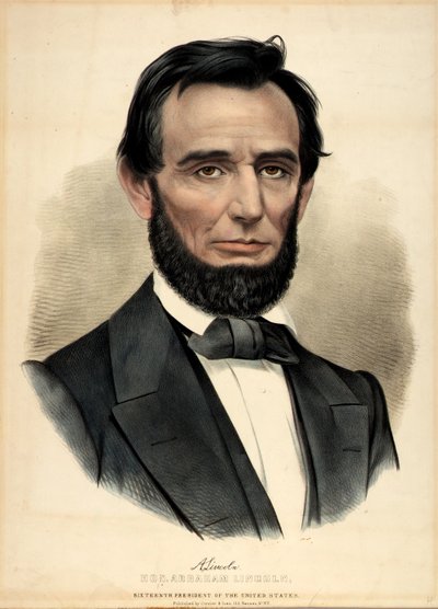 名誉あるエイブラハム・リンカーン（第16代大統領 作： Currier and Ives