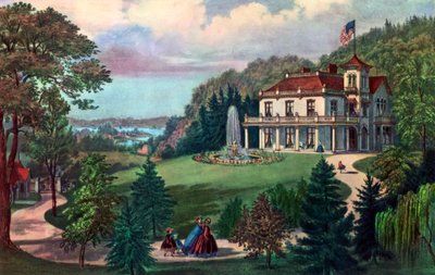 田舎の暮らし、夕方、1862年。 作： Currier and Ives