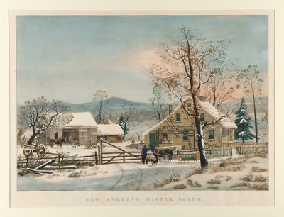 ニューイングランドの冬景色 作： Currier and Ives