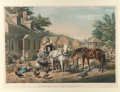 市場への準備 作： Currier and Ives