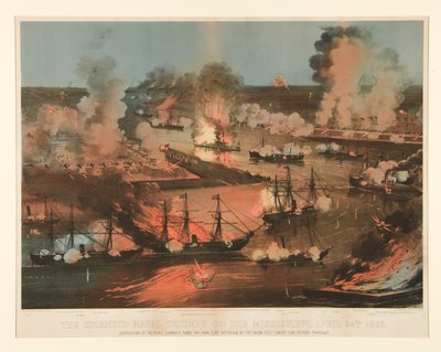 ミシシッピの輝かしい海軍の勝利 作： Currier and Ives