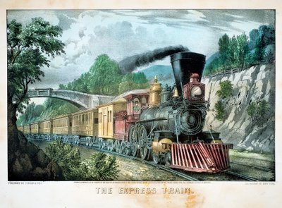 急行列車、アメリカ、1870 作： Currier and Ives