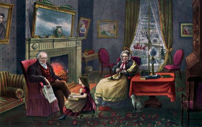 休息の季節、老年、1868年。 作： Currier and Ives