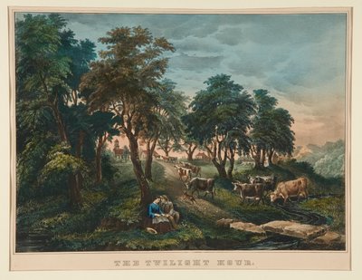 トワイライトアワー。 作： Currier and Ives