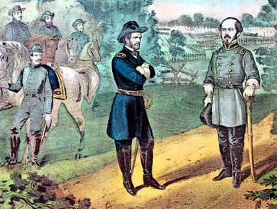 1865年の南北戦争、ノースカロライナでの南軍の降伏 作： Currier and Ives