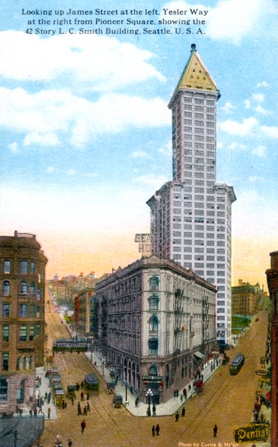 LCスミスタワー、米国シアトル、c1910s。 作： Curtis and Miller