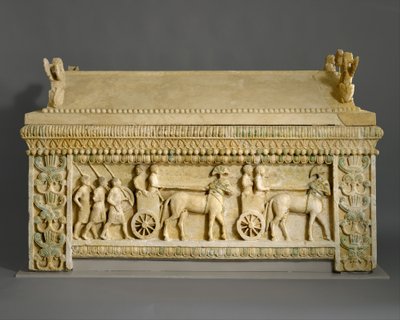 石灰岩の石棺：Amathusの石棺、紀元前460年頃（硬い石灰岩） 作： Cypriot