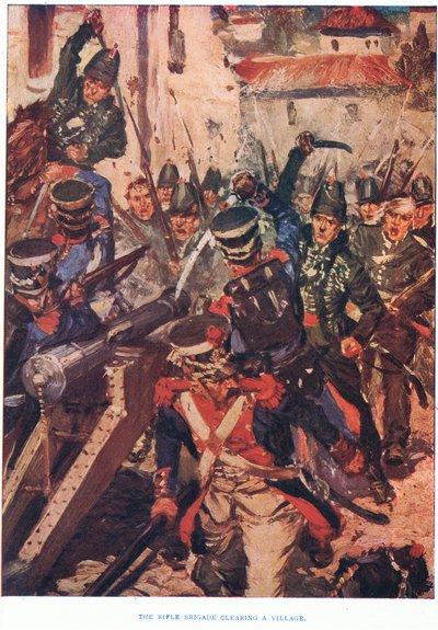 1915年に村を制圧したライフル旅団 作： Cyrus Cuneo