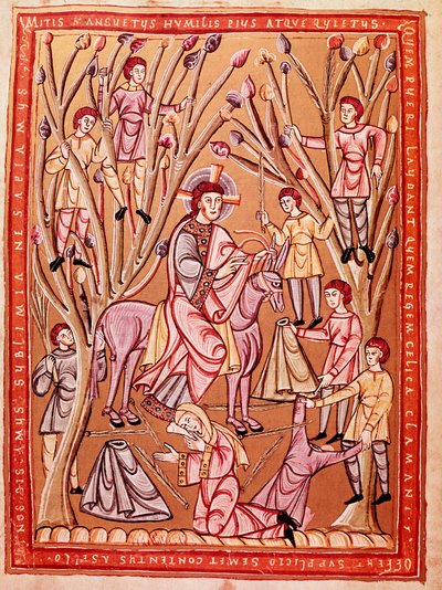 イエスのエルサレム凱旋（細密画、1085年頃） 作： Czech School