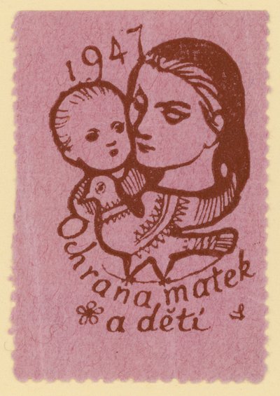母と子の保護、1947 作： Czech School