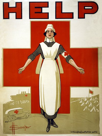 オーストラリア赤十字社ヘルプ、パブのキャンペーンポスター。 1914-18 作： D. H. Souter