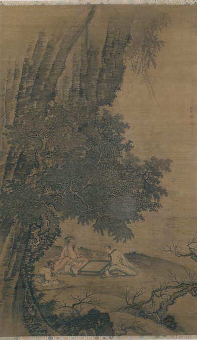 ウェイチーを演奏する道士の仙人のいる風景 作： Dai Jin
