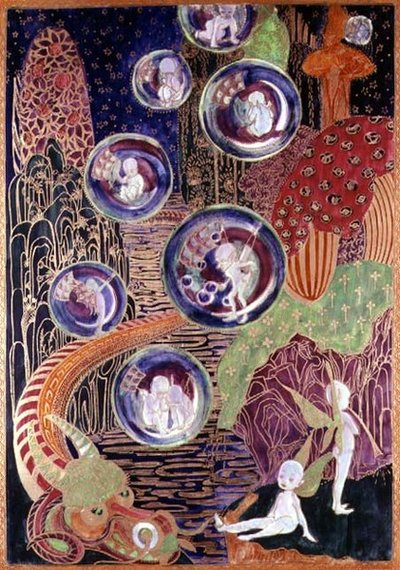 ウェッジウッド フェアリーランド光沢プラーク、1917年頃（ボーンチャイナ） 作： Daisy Makeig Jones