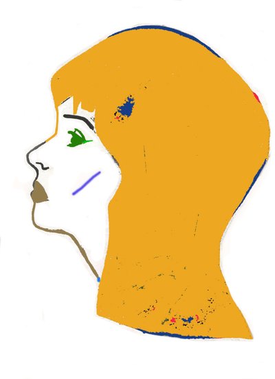 Yellow Head,2017（紙にフェルトペン） 作： デイジー・ド・ヴィルヌーヴ