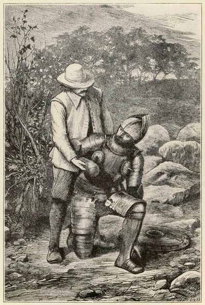 クリスチャンとフェイスフルは、巡礼者の進歩からこの世界へ、ジョン・バニヤン（1628-1688）による来るべきものへの会社に加わるイラスト：トーマス・ダルジール（1823-1906）フェイスフル 作： Dalziel Brothers