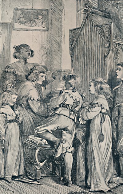 喜び。黄金の噴水からの黄金の思想への口絵、1867年、1923年 作： Dalziel Brothers