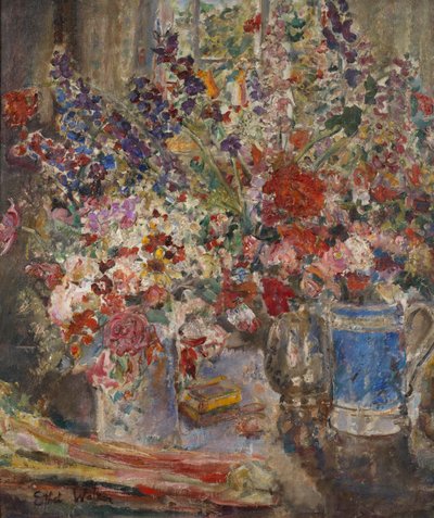 フラワーピースNo. 4、1928-29年頃（キャンバスに油彩） 作： Dame Ethel Walker