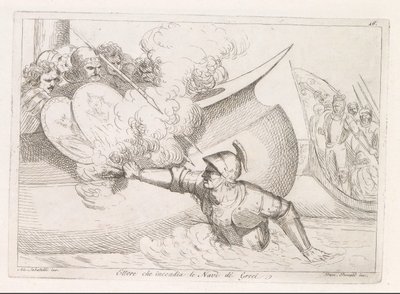 ヘクトルはギリシャの船に火を放った Ettore che incendia le Navi de Greci (オブジェクトのタイトル) 作： Damiano Pernati